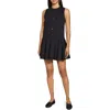 Theory Sleeveless Linen Blend Minidress In Black