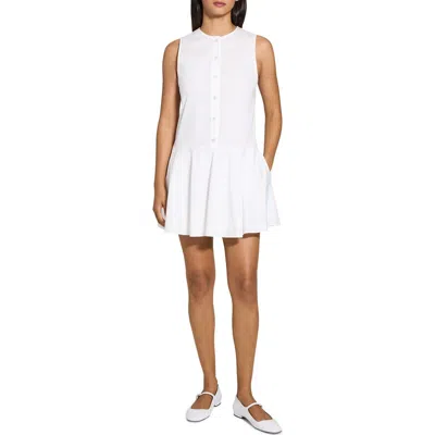Theory Mini Dress With Crew Neck And Flared Skirt In White