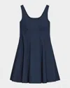 Theory Sleeveless Fit-and-flare Dress In Sleek Poplin