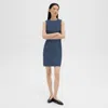 Theory Sleeveless Fitted Dress In Good Wool In Ash Blue