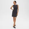Theory Sleeveless Fitted Dress In Good Wool In Charcoal Melange