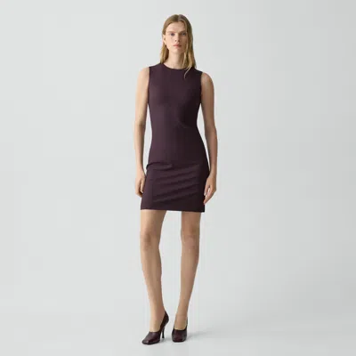 Theory Sleeveless Fitted Dress In Good Wool In Purple