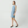 Theory Sleeveless Fitted Dress In Good Wool In Stone Blue