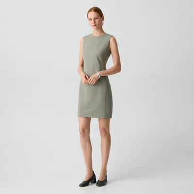 Theory Sleeveless Fitted Dress In Wool Gabardine In Green