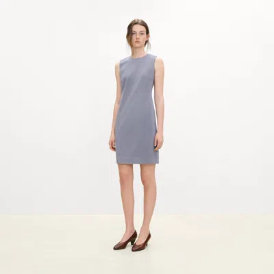 Theory Sleeveless Fitted Dress In Wool Gabardine In Purple