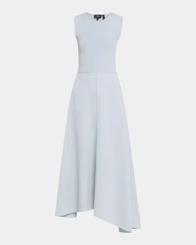 Theory Sleeveless Flared Midi Dress In Blue