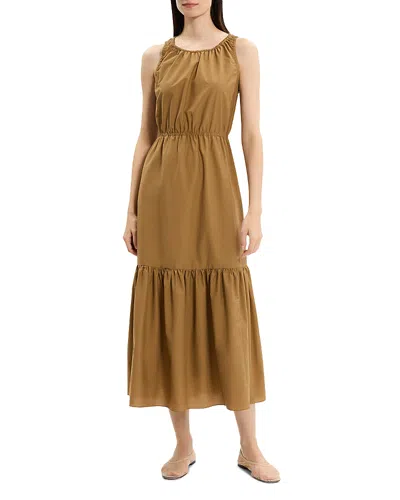 THEORY SLEEVELESS GATHERED TIER DRESS