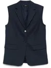 Theory Notched-lapels Gilet In Blue