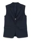 Theory Notched-lapels Gilet In Blue