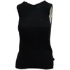 Theory Sleeveless Knit Top In Navy Blue Linen
