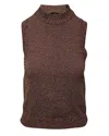 Theory Sleeveless Knitter Sweater In Brown Nylon In Brown