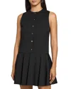 Theory Sleeveless Linen Blend Minidress In Black