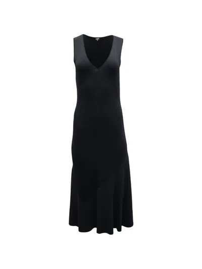Pre-owned Theory Sleeveless Midi Dress In Black