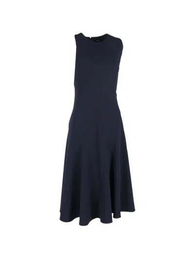 Pre-owned Theory Sleeveless Midi Dress In Blue
