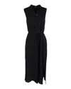 Theory Sleeveless Midi Dress In Black Viscose In Black