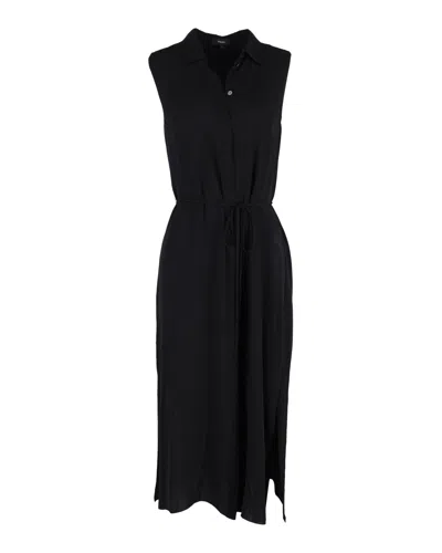 Theory Sleeveless Midi Dress In Black Viscose