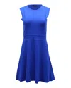 Theory Sleeveless Mini Dress In Blue Wool In Blue
