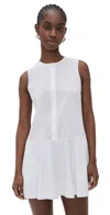 Theory Mini Dress With Crew Neck And Flared Skirt In White