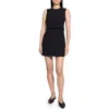 Theory Crepe Sculpted Layer Mini Dress In Black