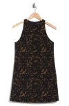 Theory Tortoiseshell Print Mini Dress In Dark Brown Multi