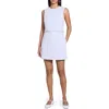 Theory Crepe Sculpted Layer Mini Dress In Pearl Blue