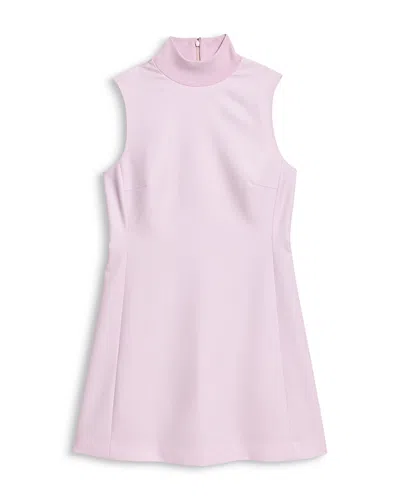 Theory Sleeveless Mock Neck Wool Dress In Purple
