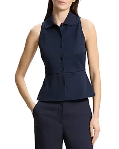 Theory Sleeveless Peplum Top In Blue