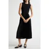 Theory Combo Satin Pleated Dress In Black