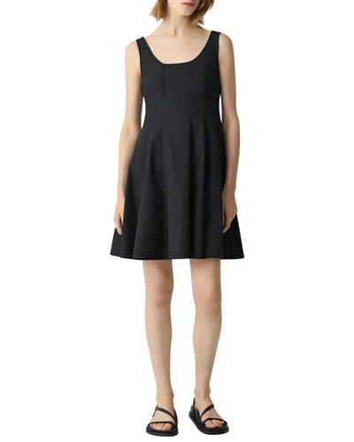 Theory Sleeveless Seam Flare Dress In Black