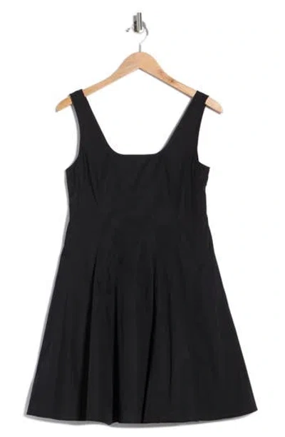 Theory Sleeveless Seam Poplin Skater Dress In Black