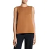 Theory Sleeveless Silk Blouse In Brown