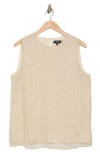 Theory Sleeveless Silk Shell Tank Top In Oatmeal Multi