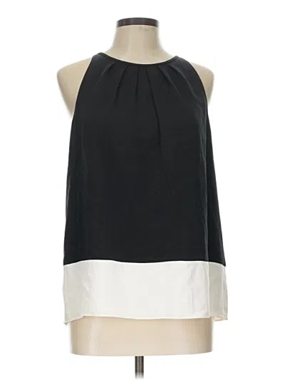 Pre-owned Theory Sleeveless Silk Top Black Halter Neckline Tops