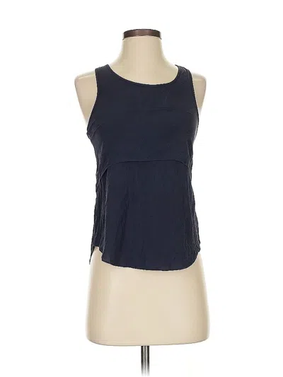 Pre-owned Theory Sleeveless Silk Top Blue Halter Neckline Tops