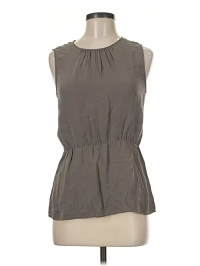 Pre-owned Theory Sleeveless Silk Top Gray Halter Neckline Tops