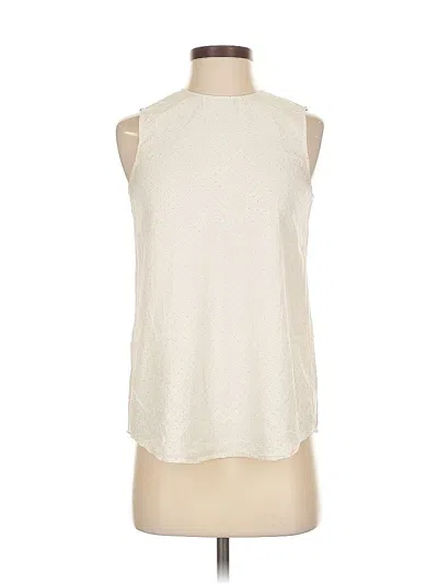 Pre-owned Theory Sleeveless Silk Top Ivory Halter Neckline Tops In White