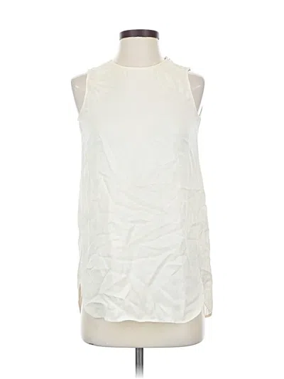 Pre-owned Theory Sleeveless Silk Top Ivory Halter Neckline Tops In White