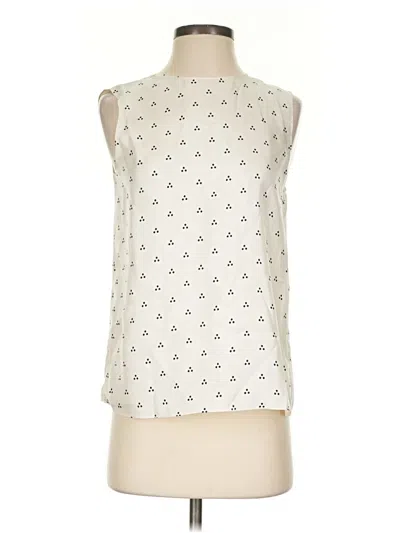Theory Sleeveless Silk Top Ivory High Neck Tops