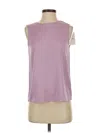 Theory Sleeveless Silk Top Purple Tops In Purple