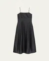 Theory Sleeveless Silk-twill Dress In Black