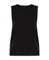 Theory Black Crewneck Top With Ruched Details On The Front In Black