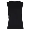 Theory Sleeveless Tank Top In Black Cotton In Black