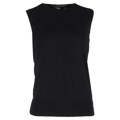 Theory Sleeveless Tank Top In Black Cotton