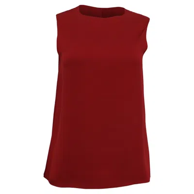 Theory Sleeveless Tank Top In Burgundy Silk In Red