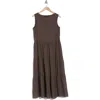 Theory Sleeveless Tiered Cotton Maxi Dress In Anchor