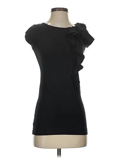 Pre-owned Theory Sleeveless Top Black Ruffles Neckline Tops
