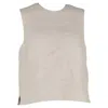 Theory White Top With Boat Neckline And Pences In Linen Blend Woman In Beige