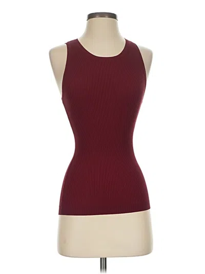 Pre-owned Theory Sleeveless T-shirt In Burgundy