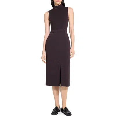 THEORY THEORY SLEEVELESS TURTLENECK MIDI DRESS