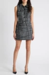 Theory Collared Mini Dress In Black Multi In Black Multi
